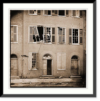 Petersburg Virginia. Effects of shot & shell on Dunlop house on Bollingbrook Street, Antique Wall Art