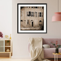 Petersburg Virginia. Effects of shot & shell on Dunlop house on Bollingbrook Street, Antique Wall Art