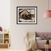 Historic Framed Print, Petersburg Virginia. Engineers at H.Q. Army of the Potomac,  17-7/8" x 21-7/8"