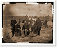 Historic Framed Print, Petersburg Virginia. Field and staff officers of 39th U.S. Colored Infantry,  17-7/8" x 21-7/8"