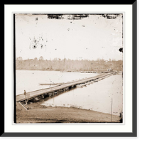 Historic Framed Print, Pontoon bridge across the James River,  17-7/8" x 21-7/8"