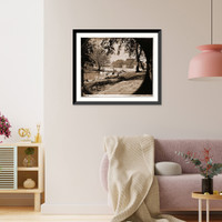 Historic Framed Print, Richmond Virginia (vicinity). Ruins of Richmond & Petersburg Railroad bridge,  17-7/8" x 21-7/8"
