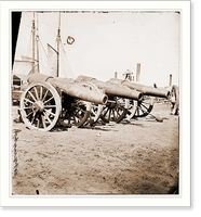 Historic Framed Print, Richmond Virginia. Captured siege gun at Rocketts,  17-7/8" x 21-7/8"