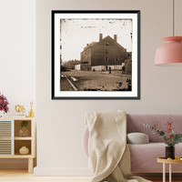 Historic Framed Print, Richmond Virginia. Castle Thunder. (Converted tobacco warehouse for political priso,  17-7/8" x 21-7/8"