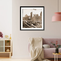 Historic Framed Print, Richmond Virginia. Ruined buildings in the burnt district - 4,  17-7/8" x 21-7/8"
