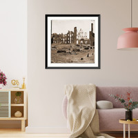 Historic Framed Print, Richmond Virginia. Ruined buildings in the burnt district - 5,  17-7/8" x 21-7/8"