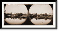 Historic Framed Print, Richmond Virginia. Ruins of Richmond & Petersburg railroad bridge from island in Ja,  17-7/8" x 21-7/8"