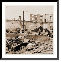 Historic Framed Print, Richmond Virginia. Ruins of Richmond & Petersburg Railroad depot,  17-7/8" x 21-7/8"