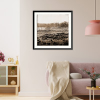 Historic Framed Print, Richmond Virginia. Stacked and scattered ammunition near the State Arsenal,  17-7/8" x 21-7/8"