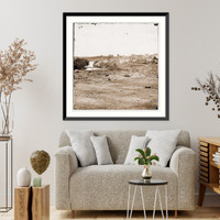 Historic Framed Print, Richmond Virginia. Tredegar Iron Works with footbridge to Neilsons Island,  17-7/8" x 21-7/8"