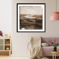 Historic Framed Print, Richmond Virginia. View of river. (Steamer MONOHANSETT shown),  17-7/8" x 21-7/8"