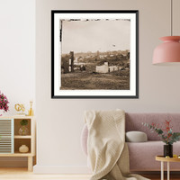 Historic Framed Print, Richmond Virginia. View of Tredegar Iron Works,  17-7/8" x 21-7/8"