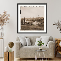 Historic Framed Print, Richmond Virginia. View of Tredegar Iron Works,  17-7/8" x 21-7/8"