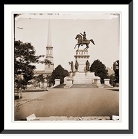 Historic Framed Print, Richmond Virginia. Washington monument; St. Pauls Church in left background,  17-7/8" x 21-7/8"