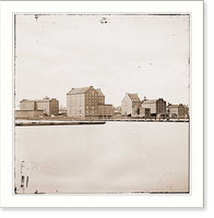 Historic Framed Print, Richmond Virginia. Woolen factories and pontoon bridge,  17-7/8" x 21-7/8"