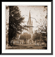 Historic Framed Print, Savannah Georgia. St. Johns Church,  17-7/8" x 21-7/8"