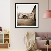 Historic Framed Print, St. Augustine Florida. Interior view of Fort Marion,  17-7/8" x 21-7/8"