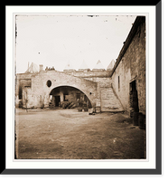Historic Framed Print, St. Augustine Florida. Interior view of Fort Marion,  17-7/8" x 21-7/8"