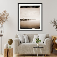 Historic Framed Print, St. Augustine Florida. View of town from bay,  17-7/8" x 21-7/8"