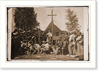 Historic Framed Print, Sunday Morning Mass. Camp of 69th N.Y. SM - 2,  17-7/8" x 21-7/8"