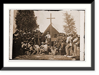 Historic Framed Print, Sunday Morning Mass. Camp of 69th N.Y. SM - 3,  17-7/8" x 21-7/8"