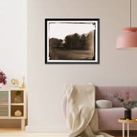 Historic Framed Print, Washington District of Columbia. Battalion of Marine Corps at Navy Yard,  17-7/8" x 21-7/8"