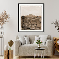 Historic Framed Print, Washington District of Columbia. Buildings destroyed by great fire where Col. Ellsw,  17-7/8" x 21-7/8"