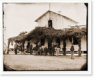 Historic Framed Print, Washington District of Columbia. Gen. Martin D. Hardin and staff at Fort Slocum,  17-7/8" x 21-7/8"