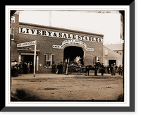 Historic Framed Print, Washington District of Columbia. John C. Howards stable on G Street between 6th and,  17-7/8" x 21-7/8"