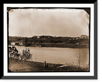 Historic Framed Print, Washington District of Columbia. View of Georgetown from across the river,  17-7/8" x 21-7/8"