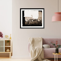 Historic Framed Print, White House Landing Virginia. Michigan & Pennsylvania Relief Association camp,  17-7/8" x 21-7/8"