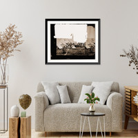 Historic Framed Print, White House Landing Virginia. Michigan & Pennsylvania Relief Association camp,  17-7/8" x 21-7/8"