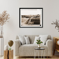 Historic Framed Print, Yorktown Virginia. Battery No. 1 at Farnholds House York River mounting one 200-pou,  17-7/8" x 21-7/8"