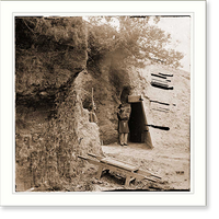 Historic Framed Print, Yorktown Virginia. Cornwallis cave. Used as a powder magazine by the Confederates,  17-7/8" x 21-7/8"