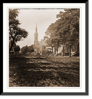 Yorktown Virginia. Street view showing Baptist church and 6th Corps hospital Classic, Vintage Poster