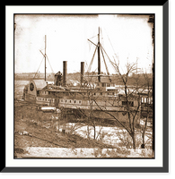Historic Framed Print, Aikens Landing Va. Steamer New York waiting for exchange of prisoners,  17-7/8" x 21-7/8"
