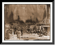 Historic Framed Print, Aquia Creek Landing Va. Embarkation of 9th Army Corps for Fort Monroe,  17-7/8" x 21-7/8"