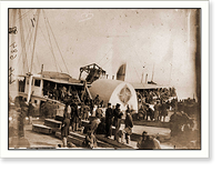 Historic Framed Print, Aquia Creek Landing Va. Embarkation of 9th Army Corps for Fort Monroe; another view,  17-7/8" x 21-7/8"