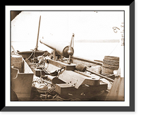 Historic Framed Print, James River Va. Bow of Confederate gunboat Teaser Lt. Hunter Davidson captured by U,  17-7/8" x 21-7/8"