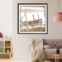 Historic Framed Print, James River Va. Butlers dredge-boat sunk by a Confederate shell on Thanksgiving Day,  17-7/8" x 21-7/8"
