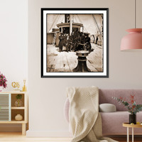 Historic Framed Print, Unknown location. Officers of the U.S.S. Philadelphia before pilot-house,  17-7/8" x 21-7/8"