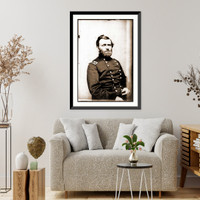 Historic Framed Print, Portrait of Maj. Gen. Ulysses S. Grant officer of the Federal Army,  17-7/8" x 21-7/8"
