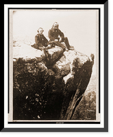Historic Framed Print, Bvt. Maj. Gen. D.C. McCallum and another officer seated on top of Lookout Mountain,  17-7/8" x 21-7/8"