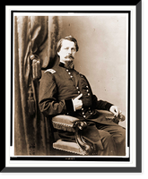 Historic Framed Print, Major General Winfield S. Hancock three-quarter length portrait seated facing front,  17-7/8" x 21-7/8"