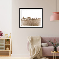 Historic Framed Print, Washington D.C. General view of Harewood Hospital on farm of W. W. Corcoran 7th Str,  17-7/8" x 21-7/8"