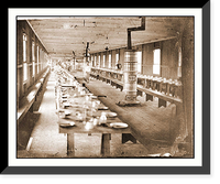 Historic Framed Print, Washington D.C. Mess hall at Harewood Hospital heated by elaborate stoves,  17-7/8" x 21-7/8"