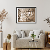 Historic Framed Print, Washington D.C. Mess hall at Harewood Hospital heated by elaborate stoves,  17-7/8" x 21-7/8"