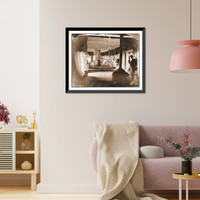 Historic Framed Print, Washington D.C. Patients in ward of Harewood Hospital; mosquito nets over beds,  17-7/8" x 21-7/8"