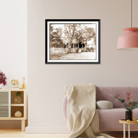 Historic Framed Print, Appomattox Court House Va. Civilians in front of the hotel,  17-7/8" x 21-7/8"
