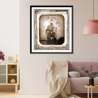Historic Framed Print, Portrait of Pvt. Andrew F. Skidmore Mount Vernon Guards Company E 17th Virginia Inf,  17-7/8" x 21-7/8"